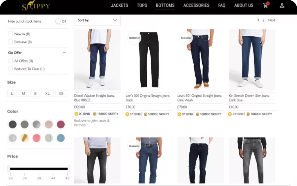 Skippy-Apparels-Products-Listing-Page